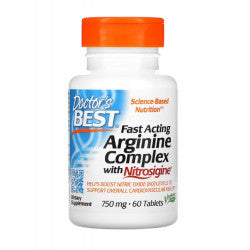 Doctor's Best Fast Acting Arginine Complex with Nitrosigine, 750mg - 60 tablets